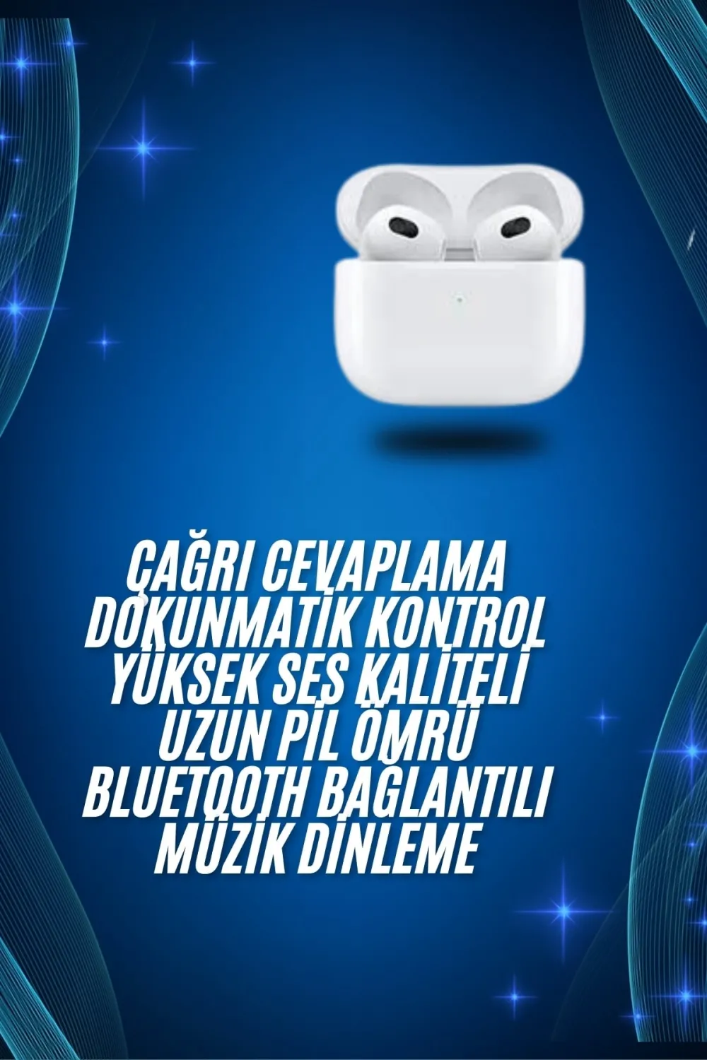 3.nesil İos Android Uyumlu Bluetooth 5.0 Beyaz Çağrı Cevaplama Yeni Nesil