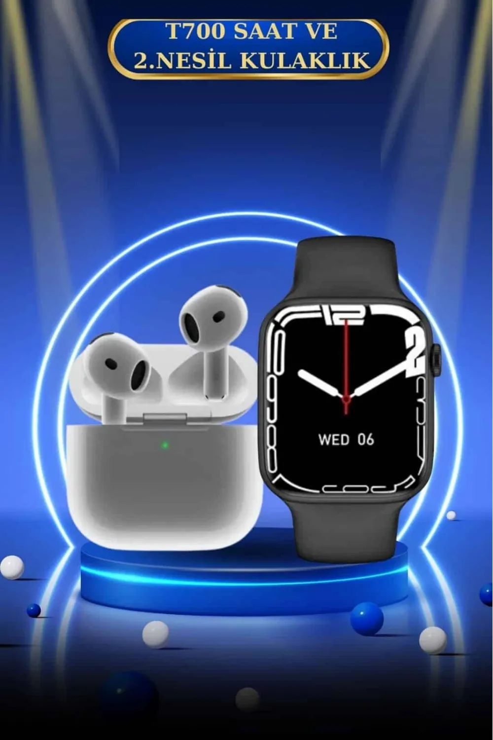 3.nesil Tws Bluetooth Kulaklık Ve Dokunmatik Ekran Akıllı Saat Sesli Görüşme