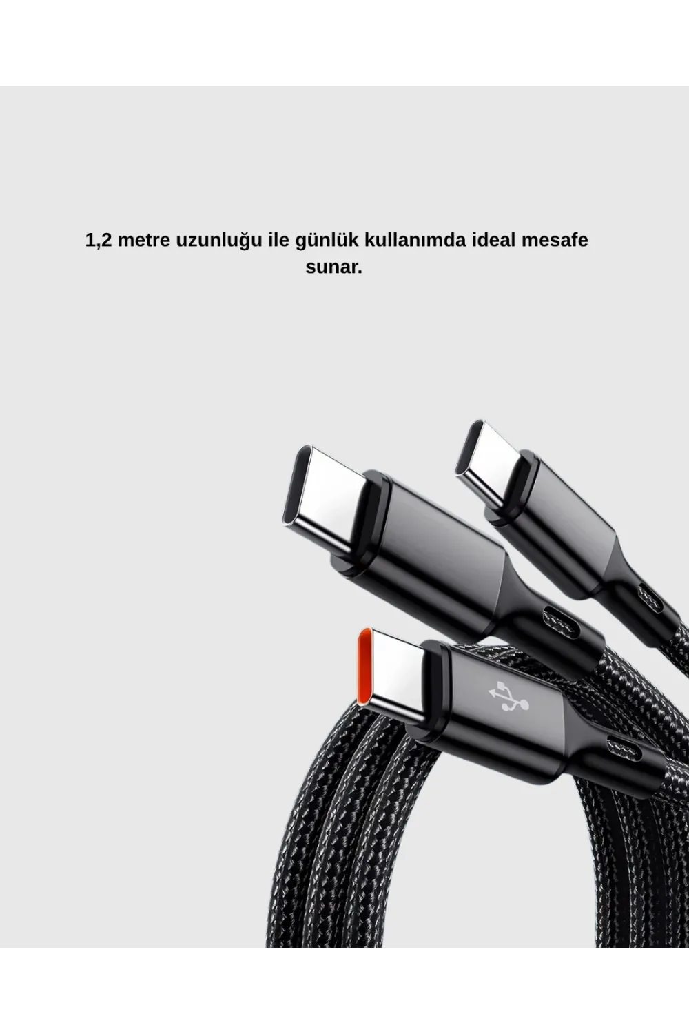 3’ü 1 Arada Hızlı Şarj Kablosu İos Android Type-c Uyumlu Ve Dayanıklı