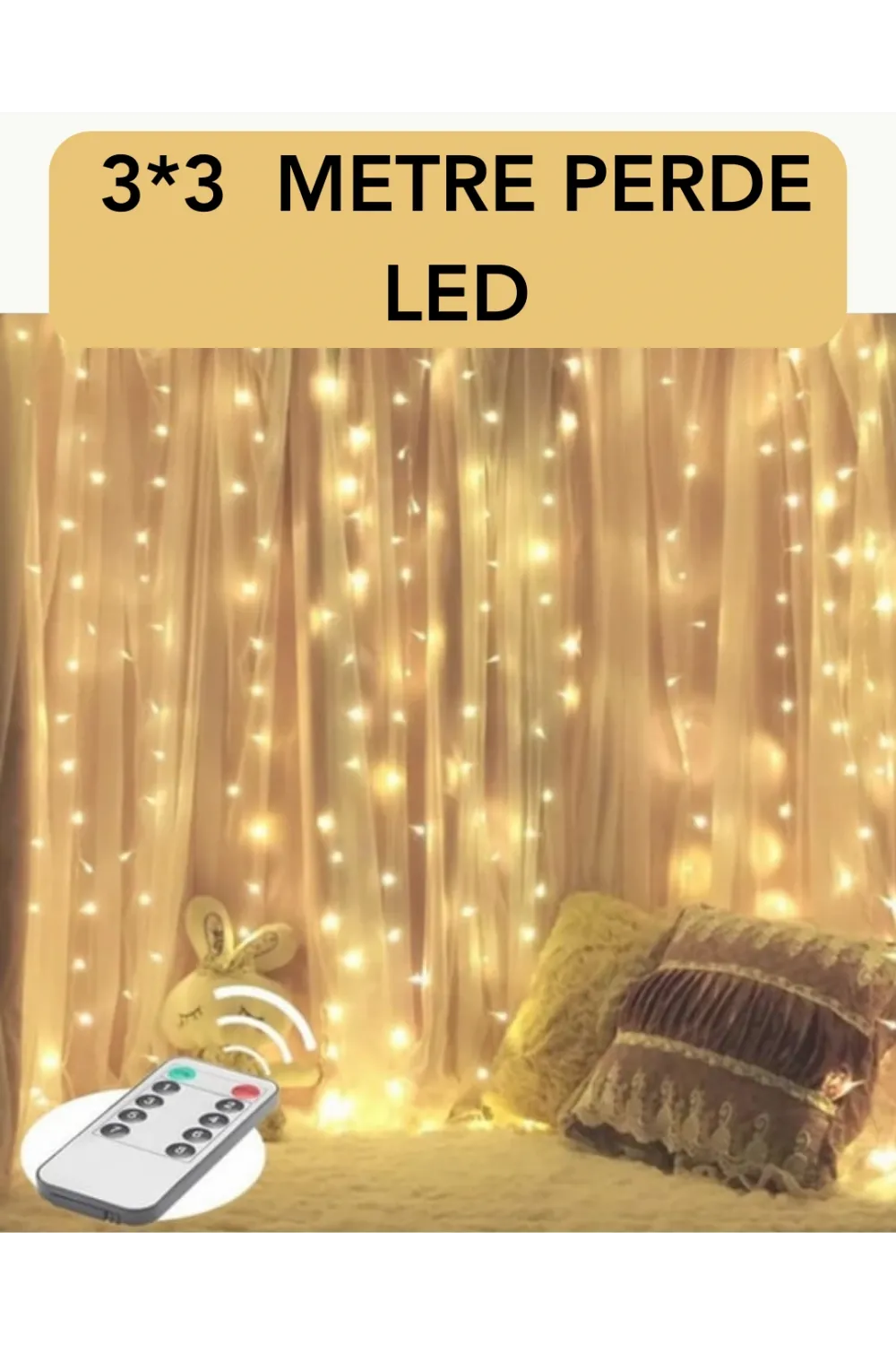 3x3 Metre Perde Led Işık – Parti Ve Bahçe Dekorasyonu