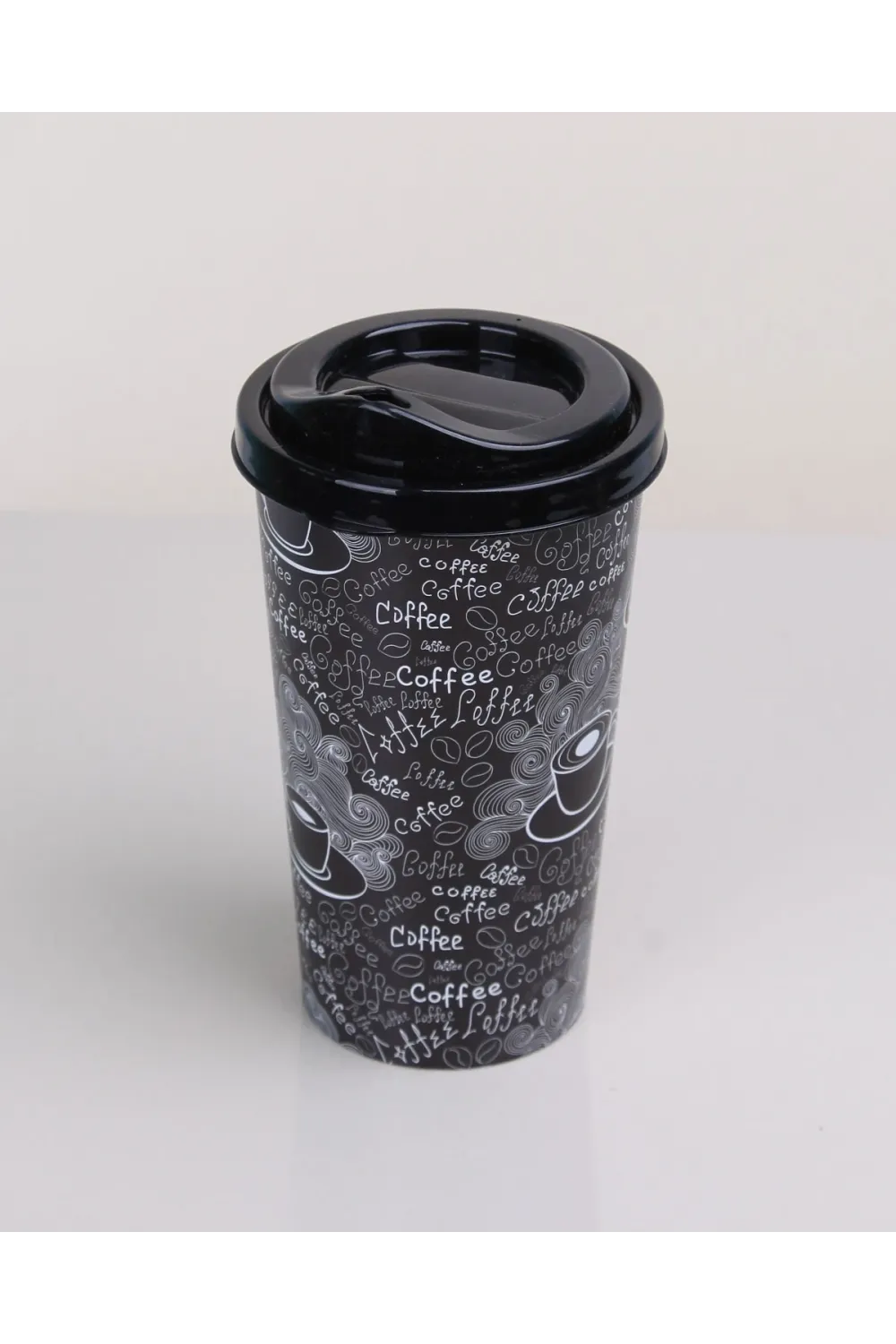 4 Adet Kahve Bardağı - Kapaklı Desenli 400ml