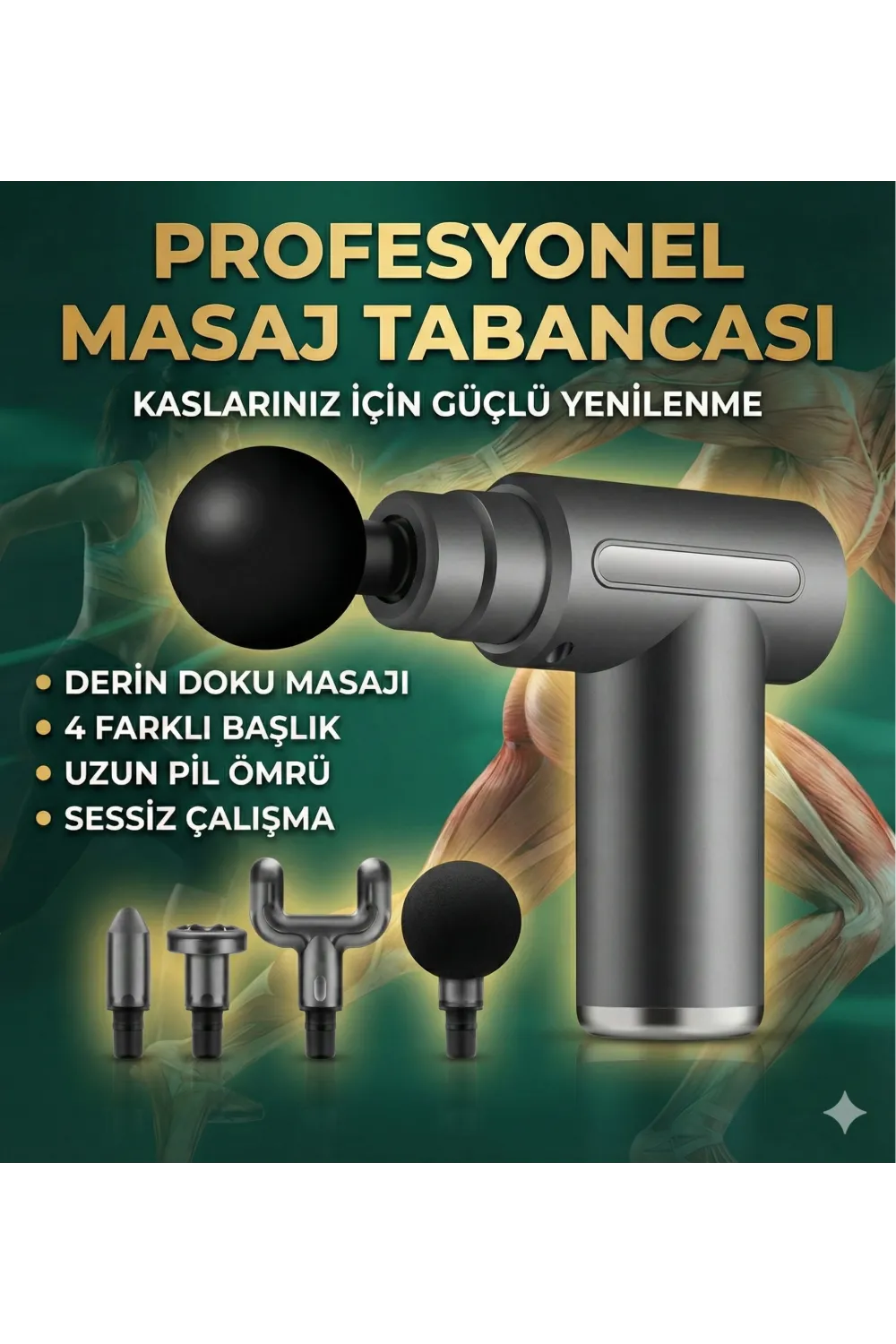 4 Başlıklı 6 Kademeli Titreşimli Şarjlı Mini Masaj Aleti