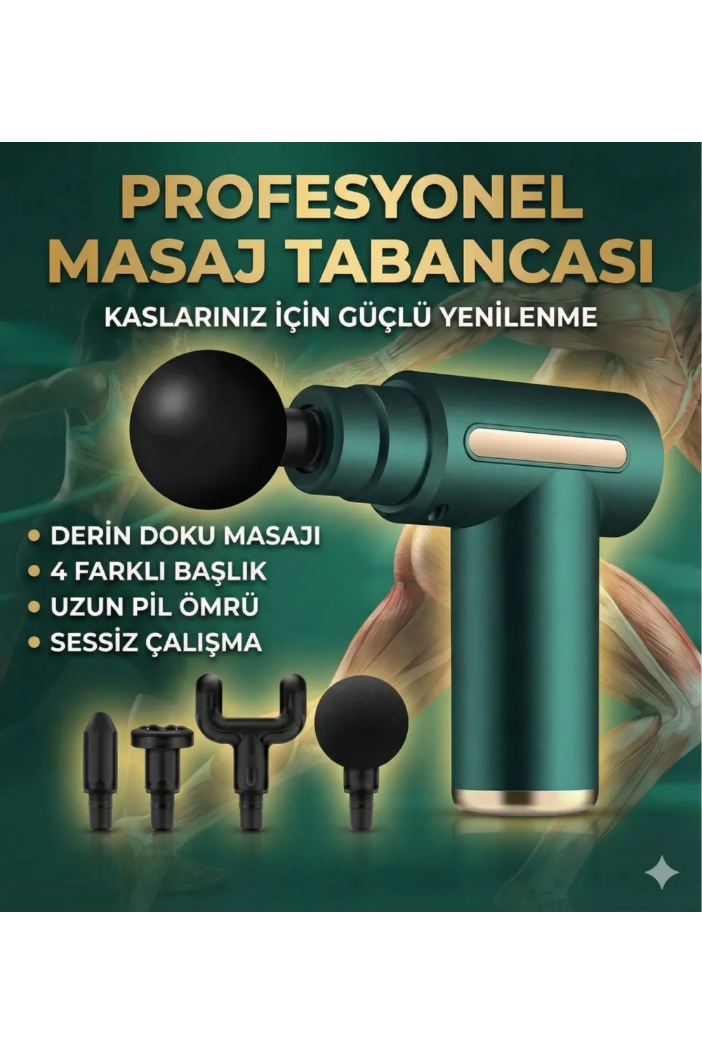 4 Başlıklı 6 Kademeli Titreşimli Şarjlı Mini Masaj Aleti