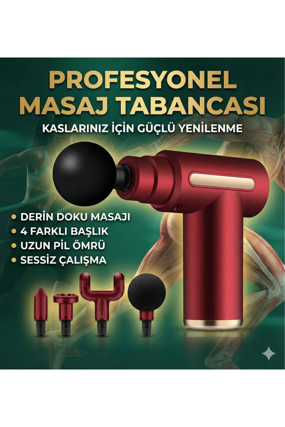 4 Başlıklı 6 Kademeli Titreşimli Şarjlı Mini Masaj Aleti