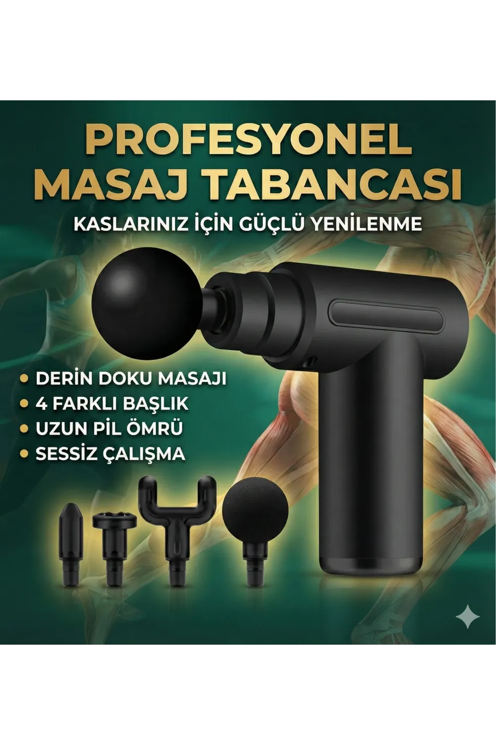 4 Başlıklı 6 Kademeli Titreşimli Şarjlı Mini Masaj Aleti