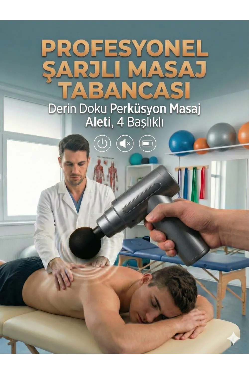 4 Başlıklı 6 Kademeli Titreşimli Şarjlı Mini Masaj Aleti
