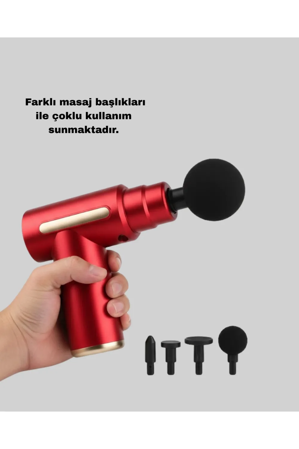 4 Başlıklı Titreşimli Masaj Tabancası Şarjlı Derin Doku Kas Masaj Aleti