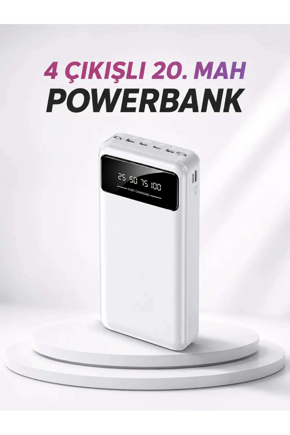 4 Çıkışlı 20.000 Mah Powerbank Taşınabilir Çoklu Giriş