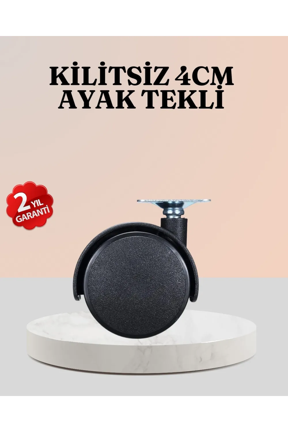 4 Cm Çap Kilitsiz Tekerlek Ayağı Tekli Hafif Mobilyalar İçin