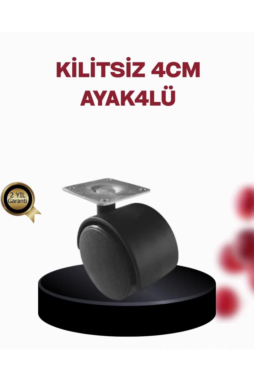 4 Cm Döner Ayak Kilitsiz 4 Adet Mobilya Ve Sehpa Ayağı