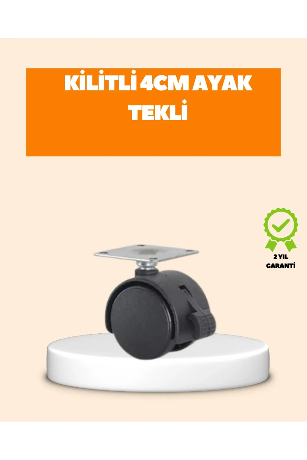 4 Cm Kilit Mekanizmalı Mobilya Ayağı Tekli