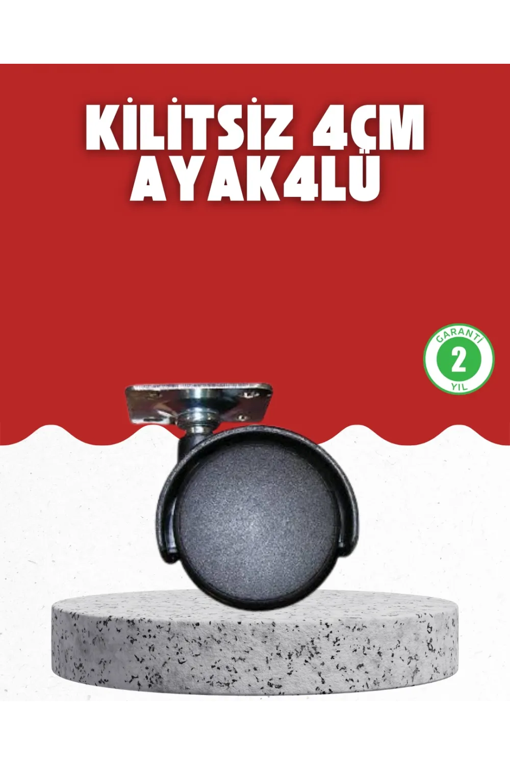 4 Cm Kilitsiz Tekerlek Ayak Seti Zemin Koruyucu