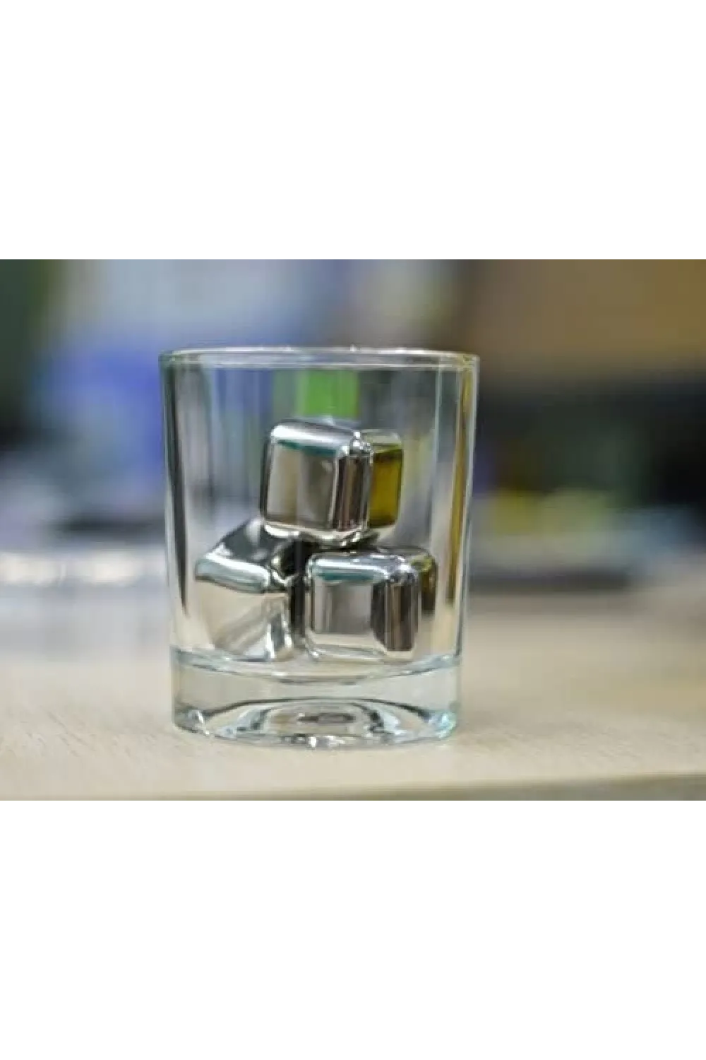4lü Çelik Metal Kaplama Viski Taşı Soğutma Buz Küpü
