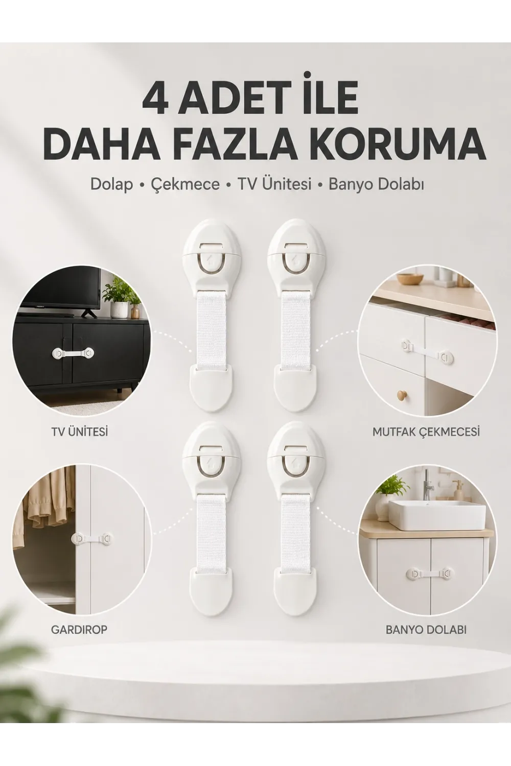 4lü Çocuk Güvenlik Dolap Ve Çekmece Kilidi