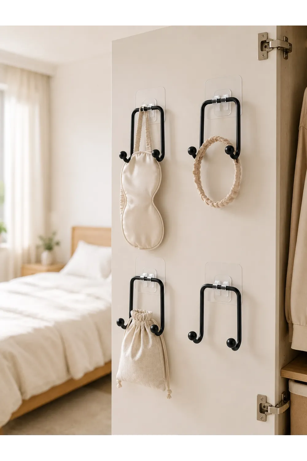 4lü Duvar Tipi Yapışkanlı Askı Pratik Ev Ve Banyo Askılık Seti