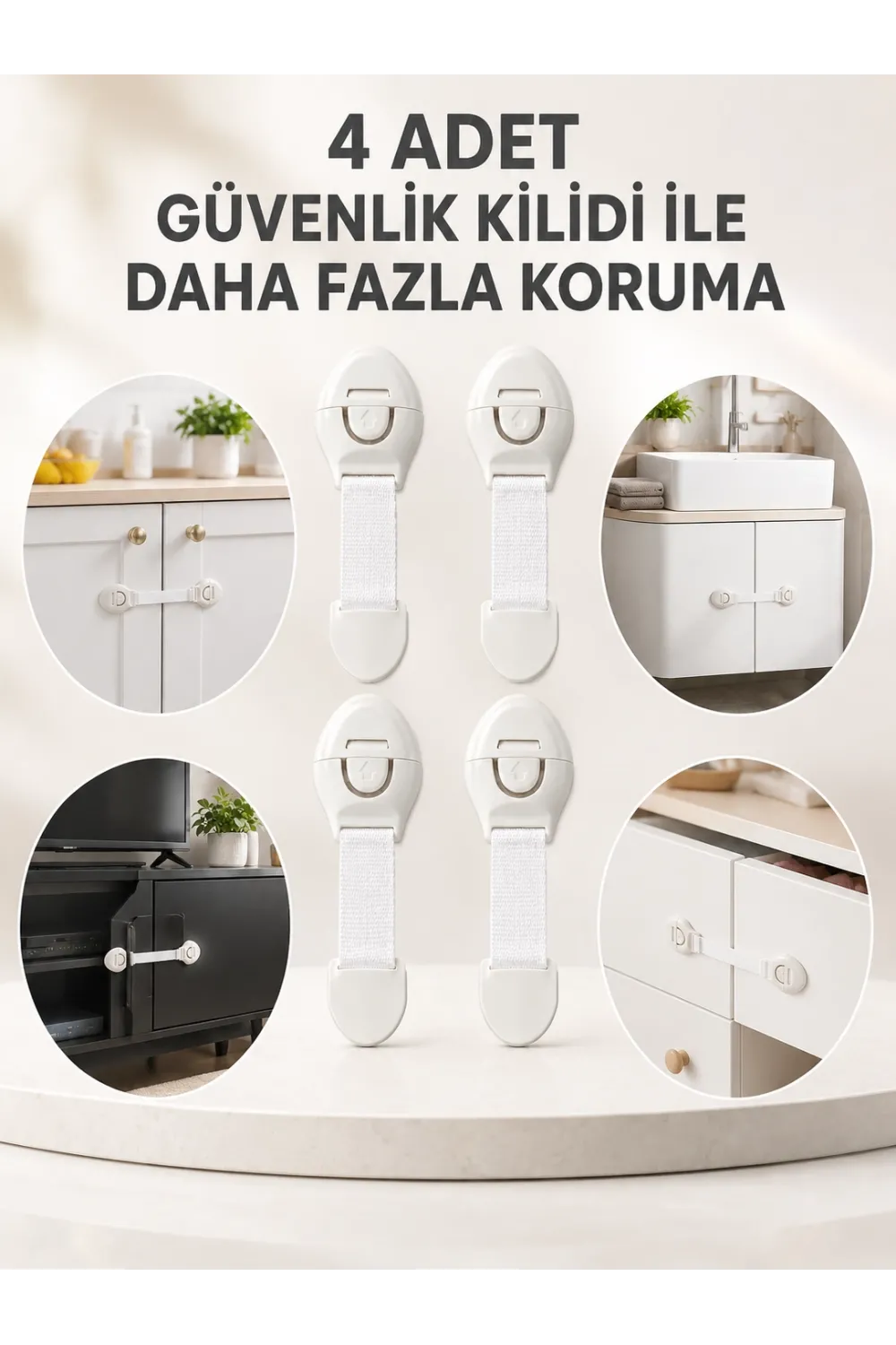 4lü Esnek Kayışlı Çocuk Güvenlik Kilidi Pratik Ve Güvenli Kullanım