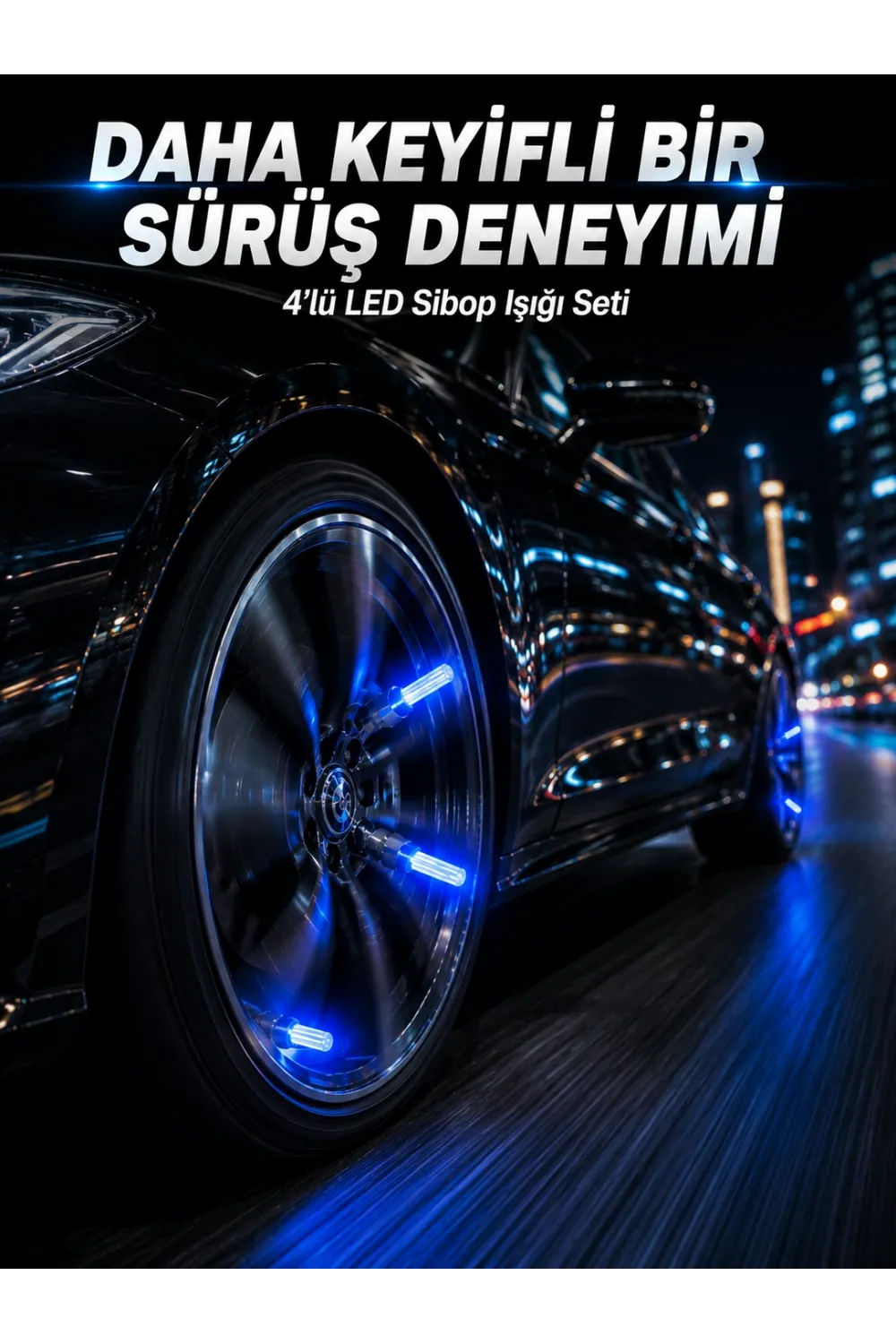 4lü LED Sibop Işığı Hareket Sensörlü Araç Lastik Sibop Lambası