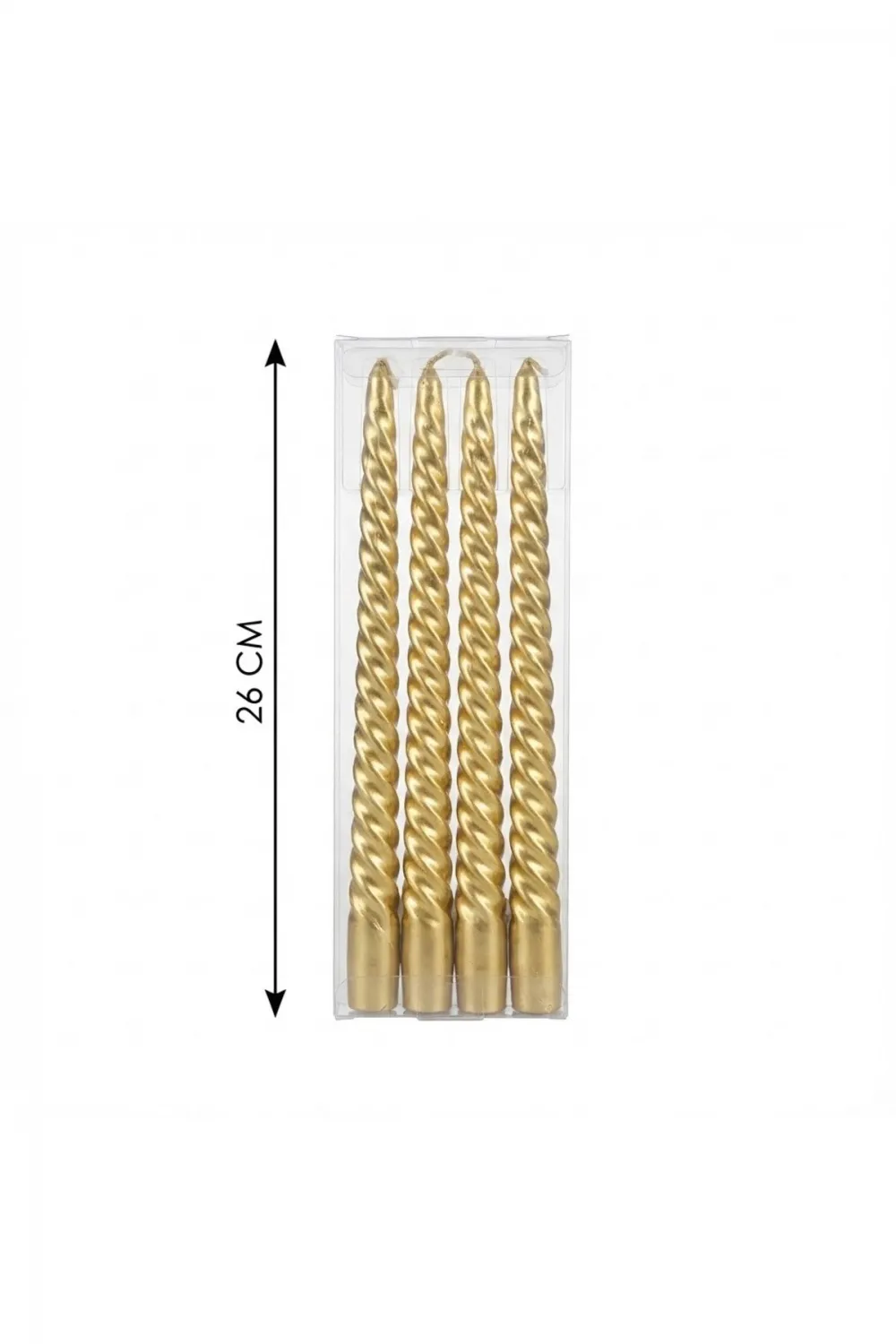 4lü Lüks Burgu Şamdan Mumu 26 cm - Damlatmaz Spiral Dekoratif Mum Seti