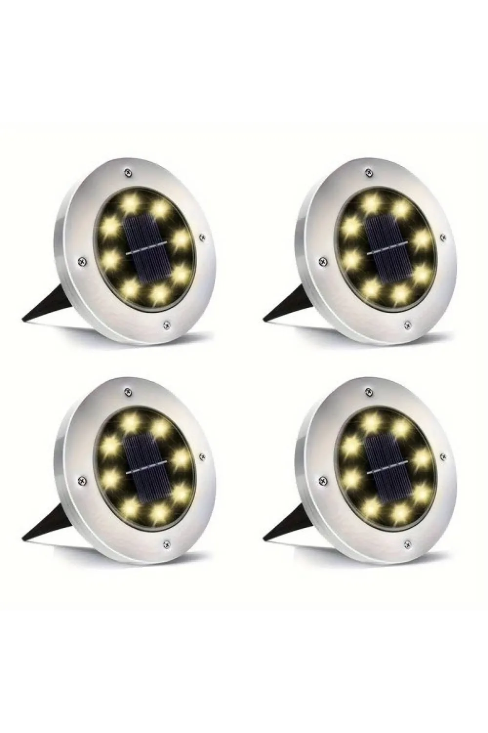 4lü Solar Panelli Kazıklı Bahçe Aydınlatması