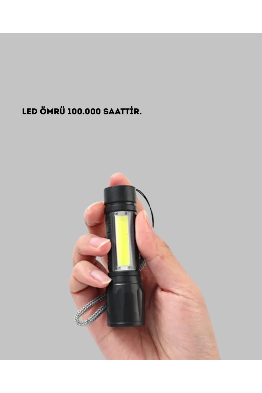 4 Mod Şarjlı Işıldak | Ultra Güçlü Cree Led | Su Geçirmez Alüminyum Gövde