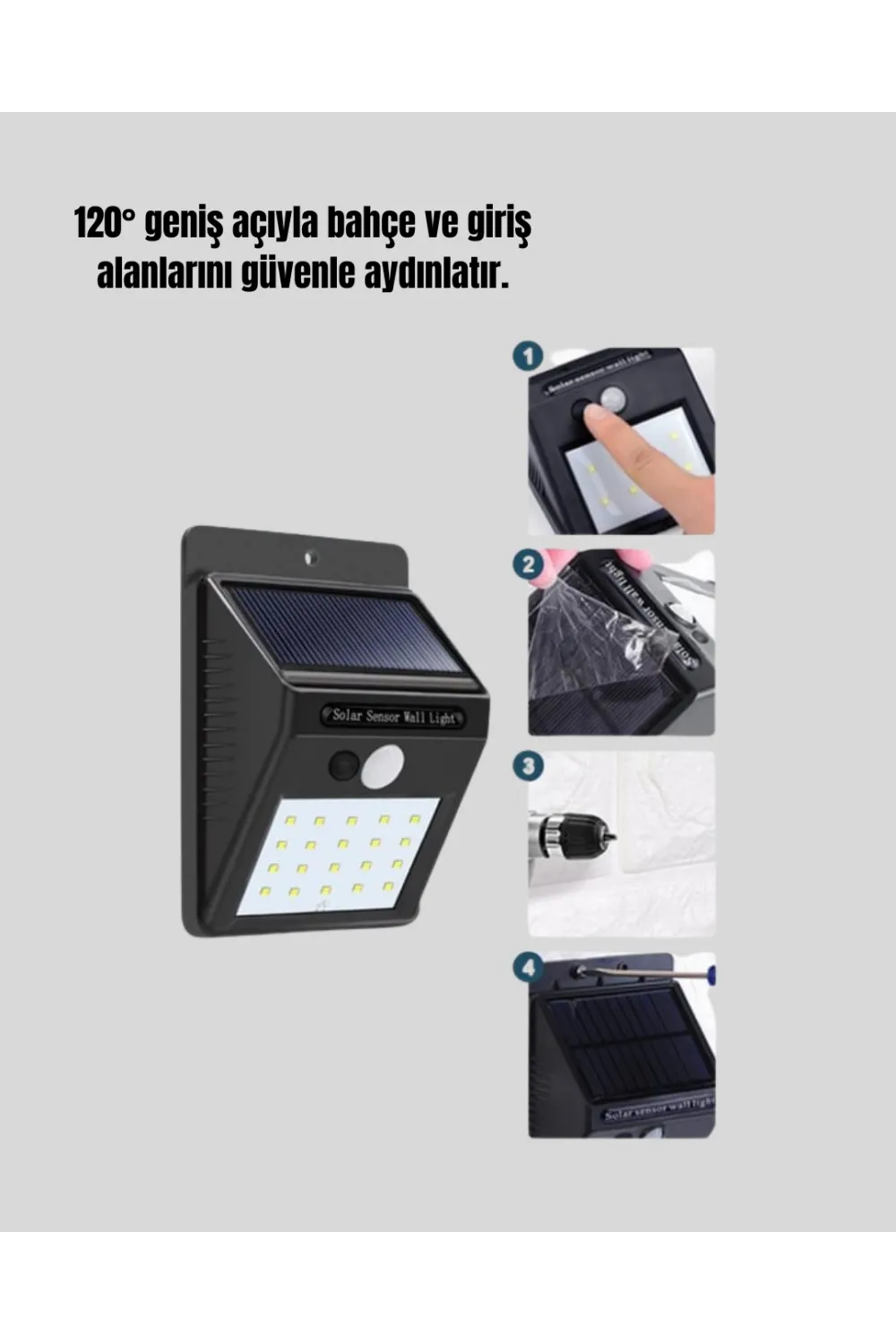 4 Modlu Solar Led Bahçe Ve Garaj Lambası