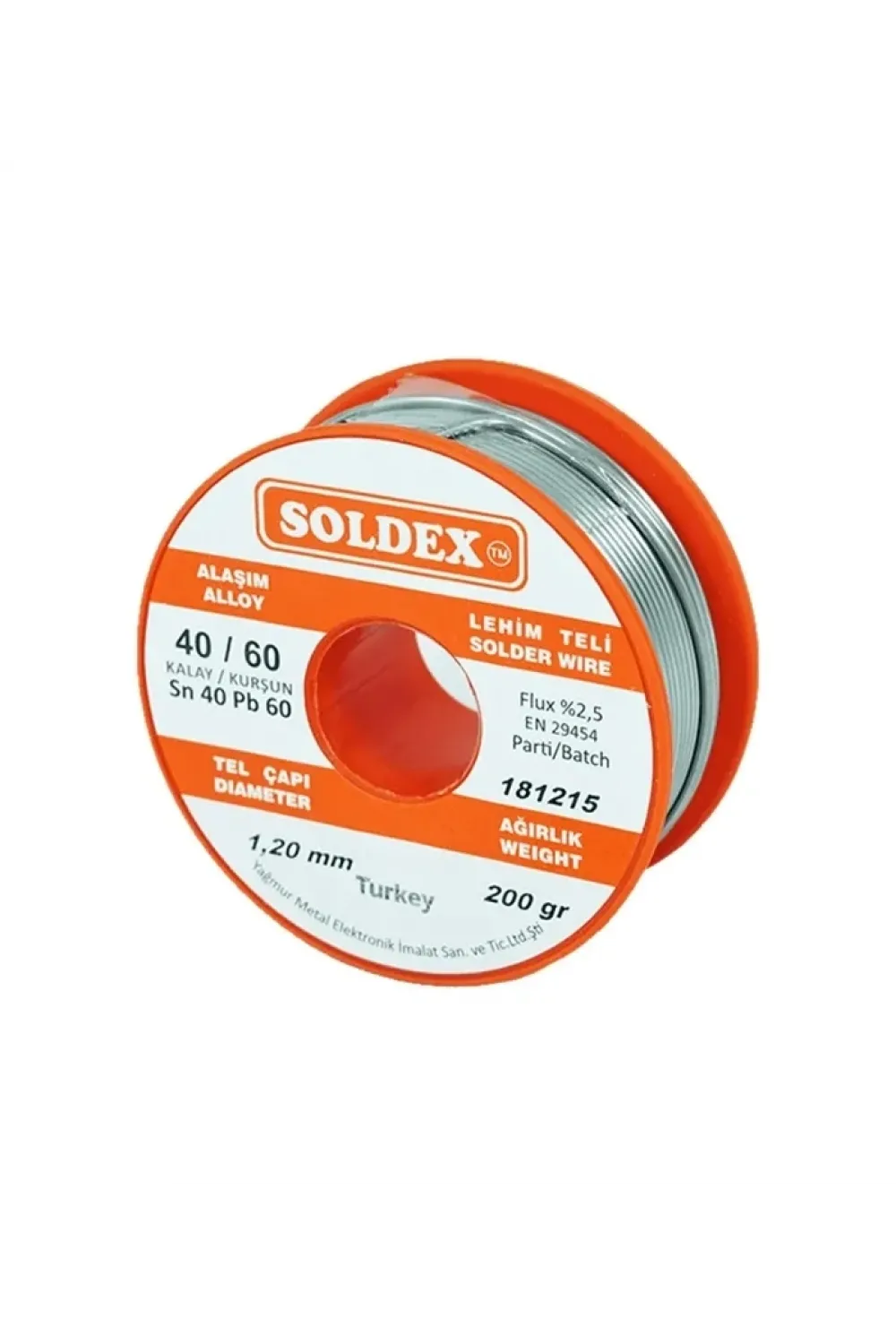 40-60 Lehim Teli 200 Gr 1.2 Mm - Sn:40 / Pb:60
