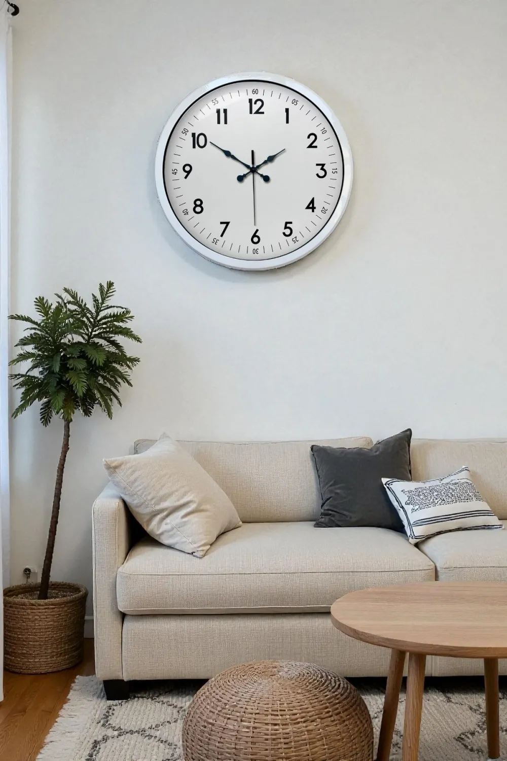 40 cm Beyaz Metal Standart Duvar Saati