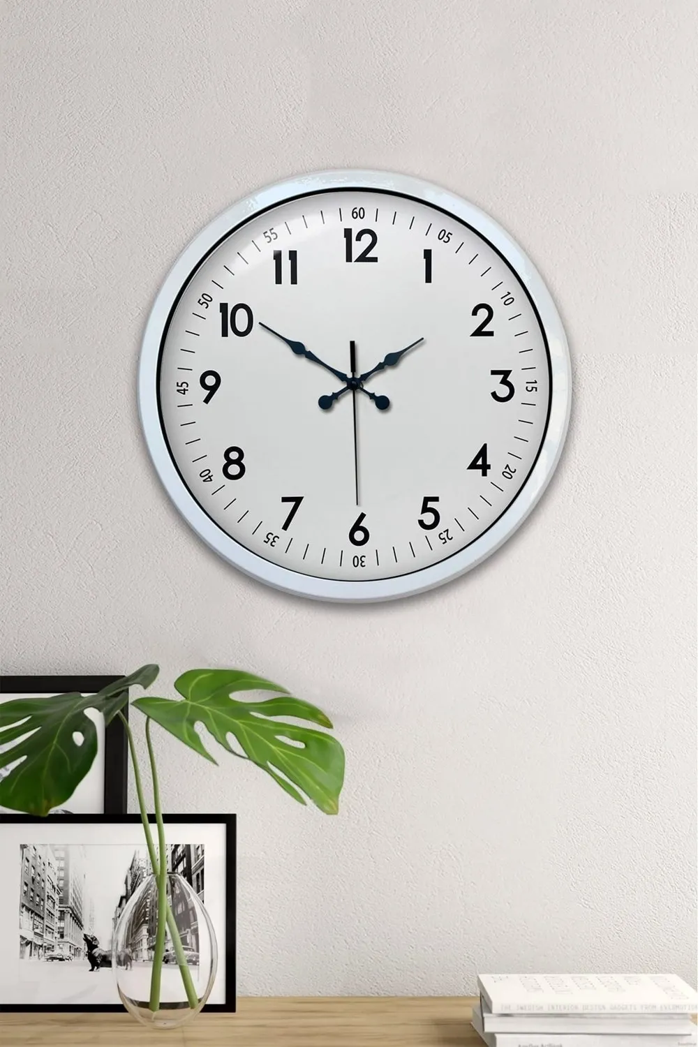 40 cm Beyaz Metal Standart Duvar Saati