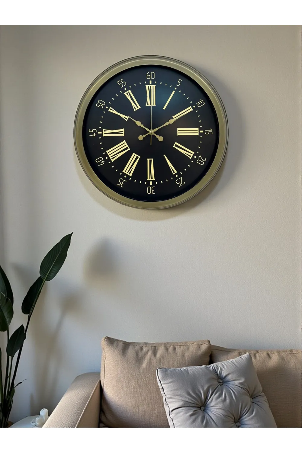 40 Cm Metal Antik Roma Eskitme Duvar Saati