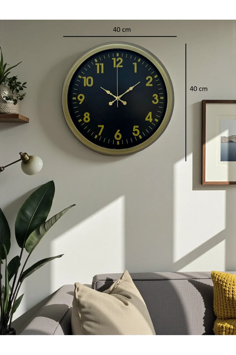 40 Cm Metal Eskitme Klasik Duvar Saati