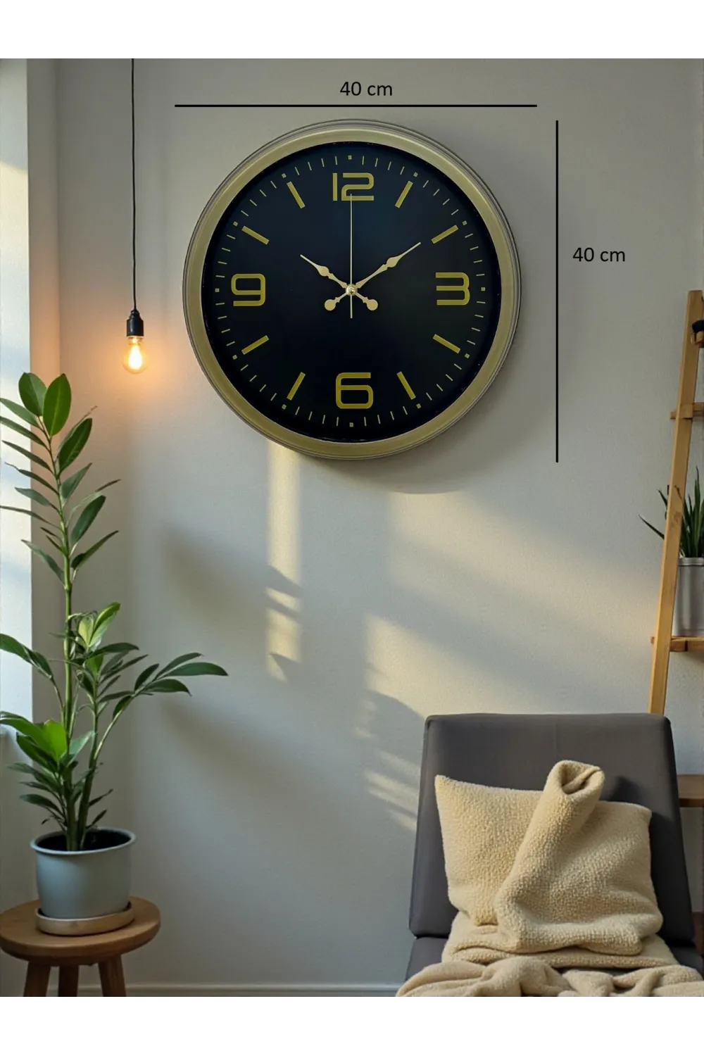 40 Cm Metal Eskitme Vintage Duvar Saati
