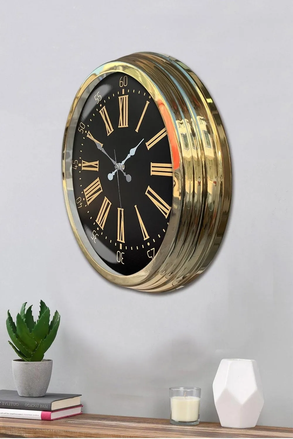 40 cm Metal Gold Roma Rakamlı Duvar Saati