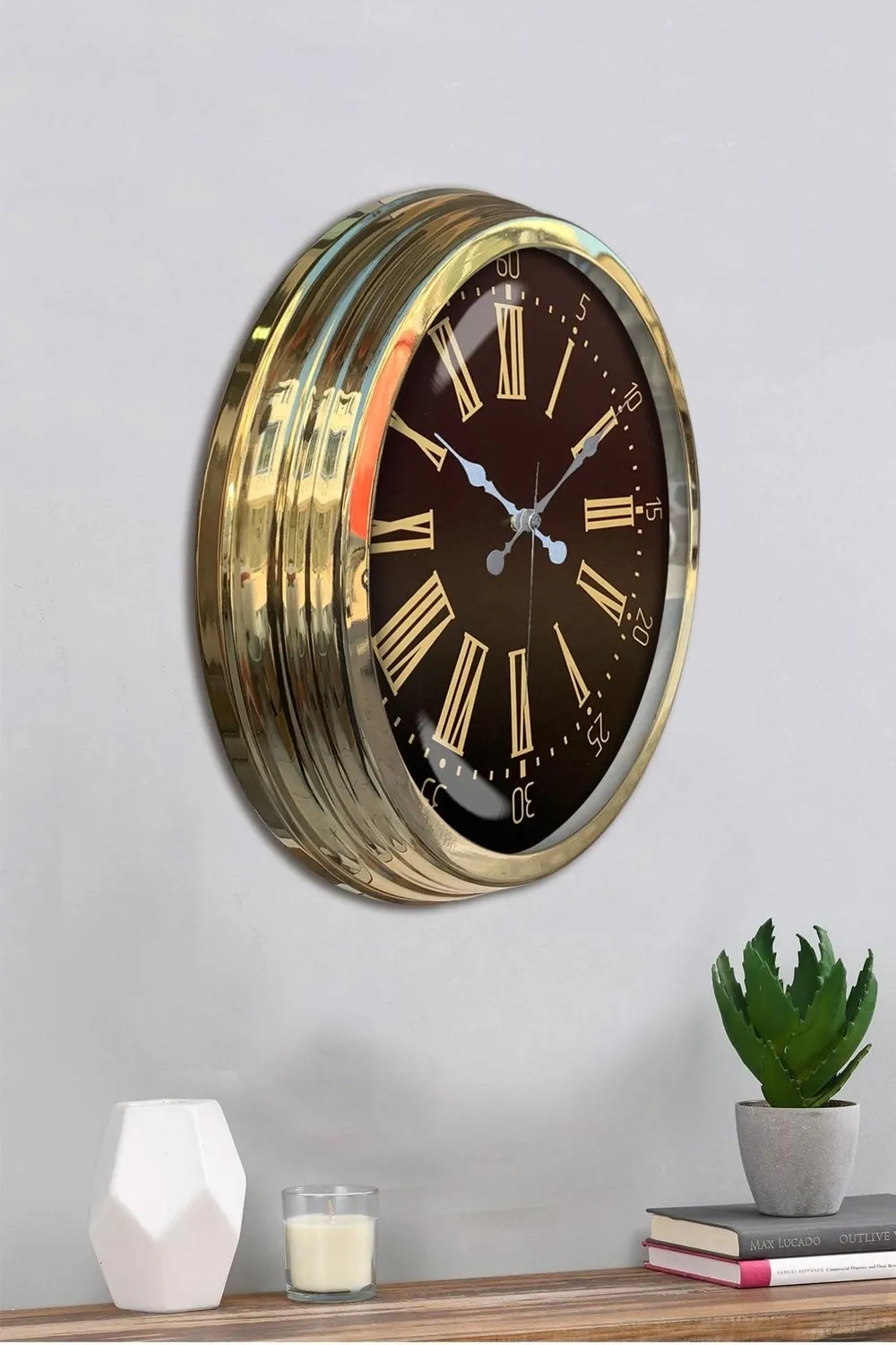 40 cm Metal Gold Roma Rakamlı Duvar Saati