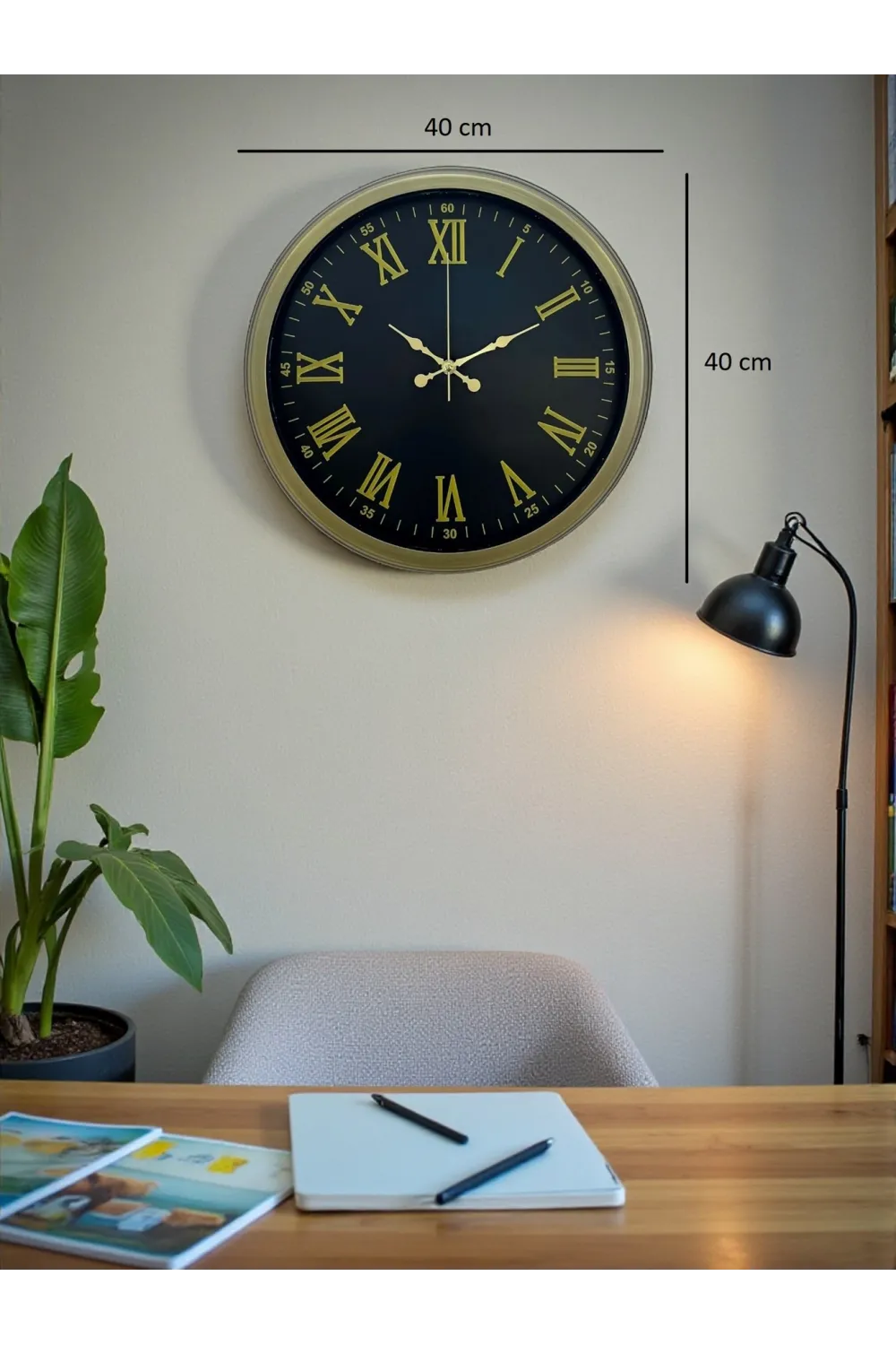 40 Cm Metal Vintage Roma Rakamlı Duvar Saati