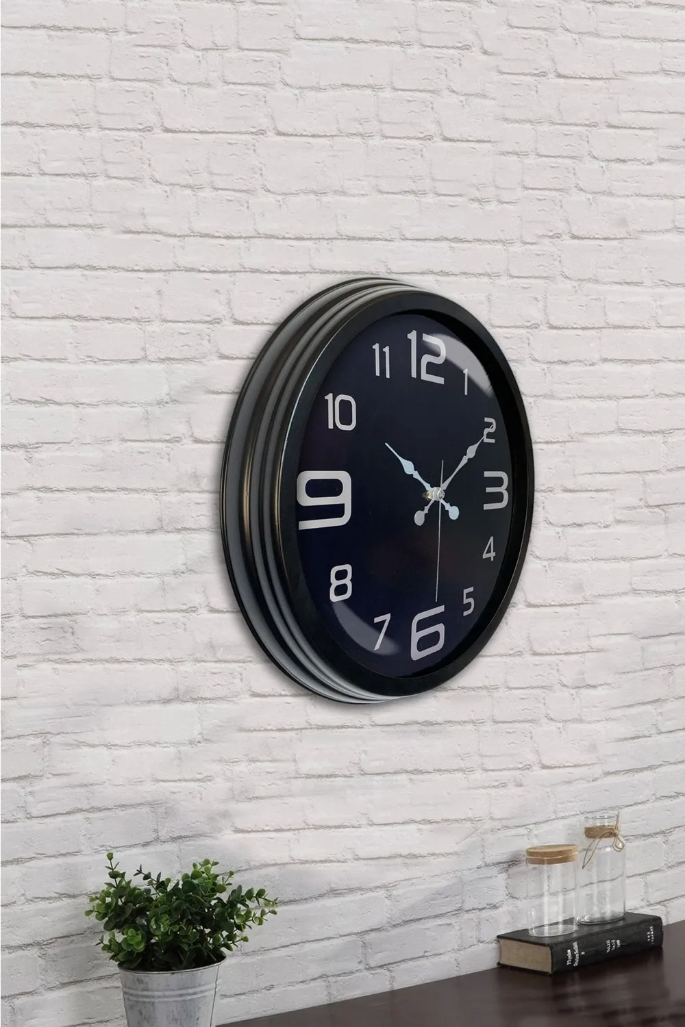 40 cm Siyah Metal Modern Duvar Saati