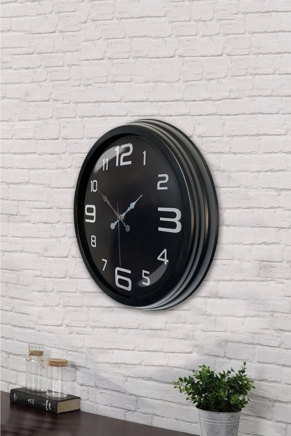 40 cm Siyah Metal Modern Duvar Saati