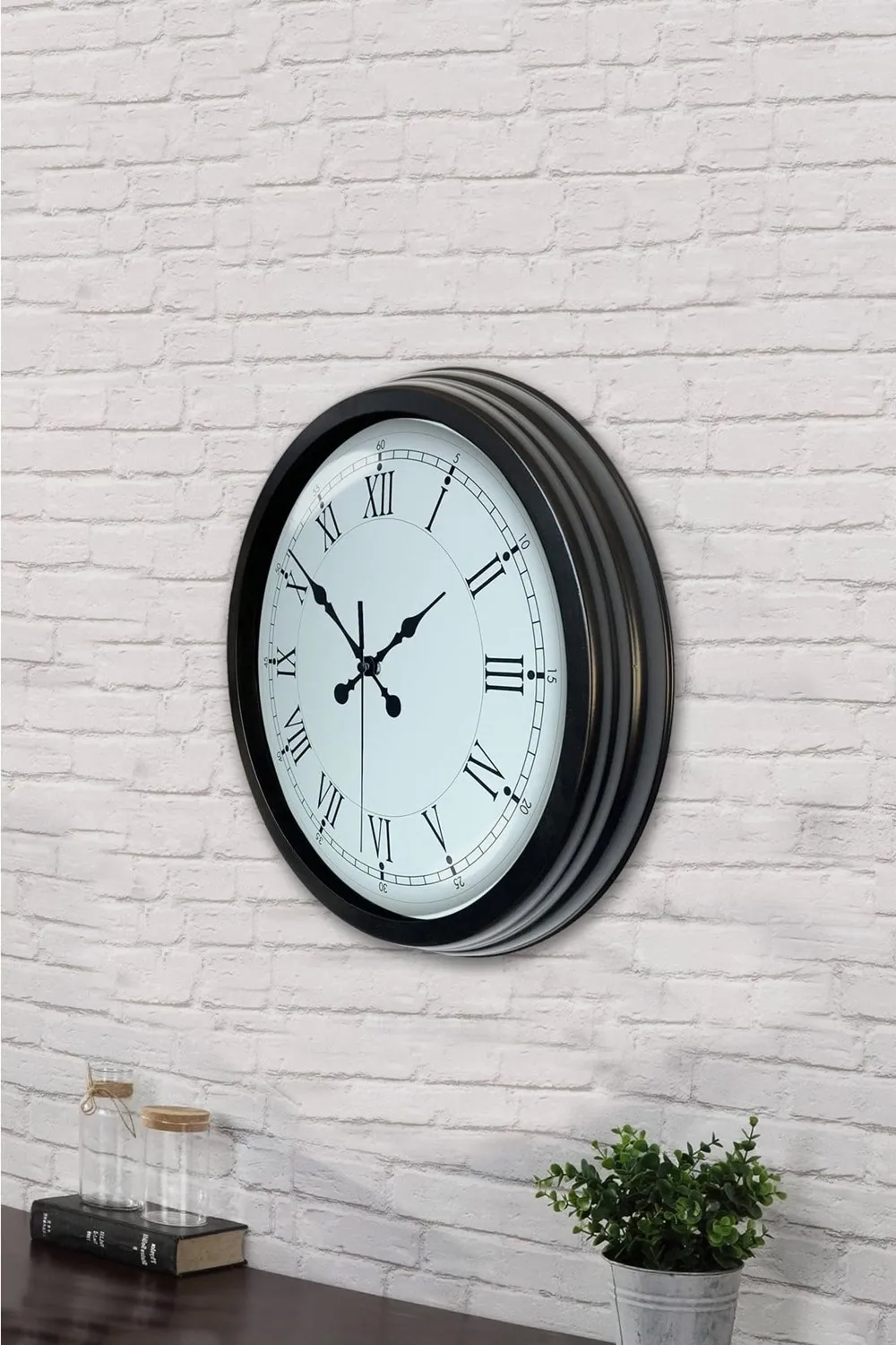 40 cm Siyah Metal Retro Duvar Saati