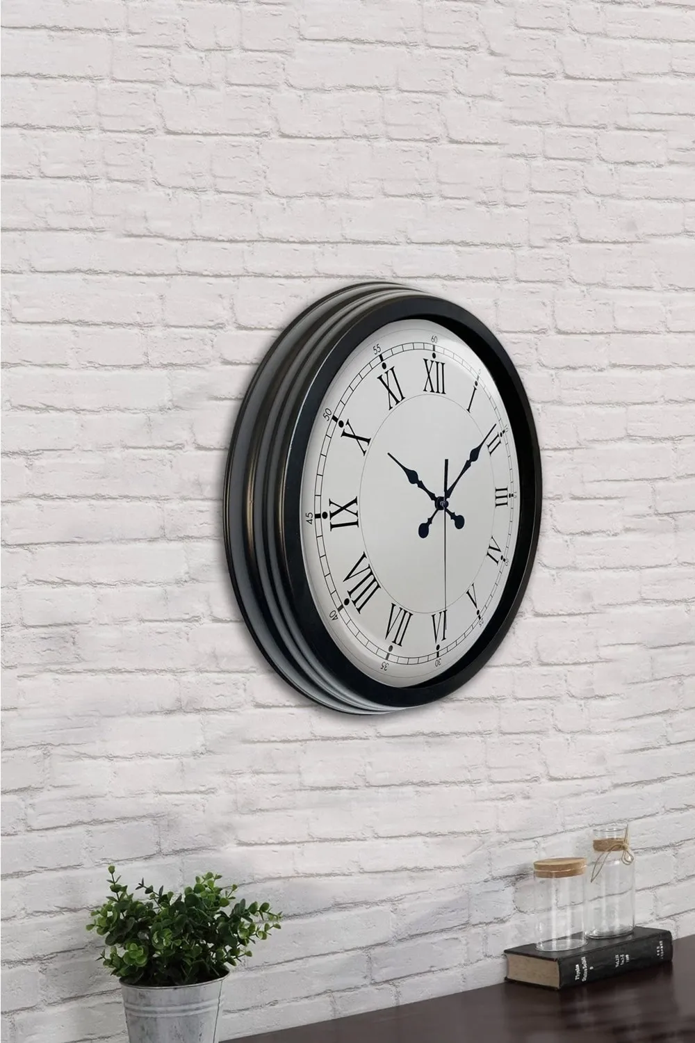 40 cm Siyah Metal Retro Duvar Saati