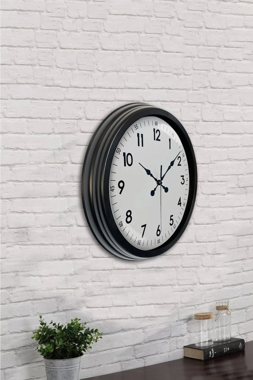 40 cm Siyah Metal Standart Duvar Saati