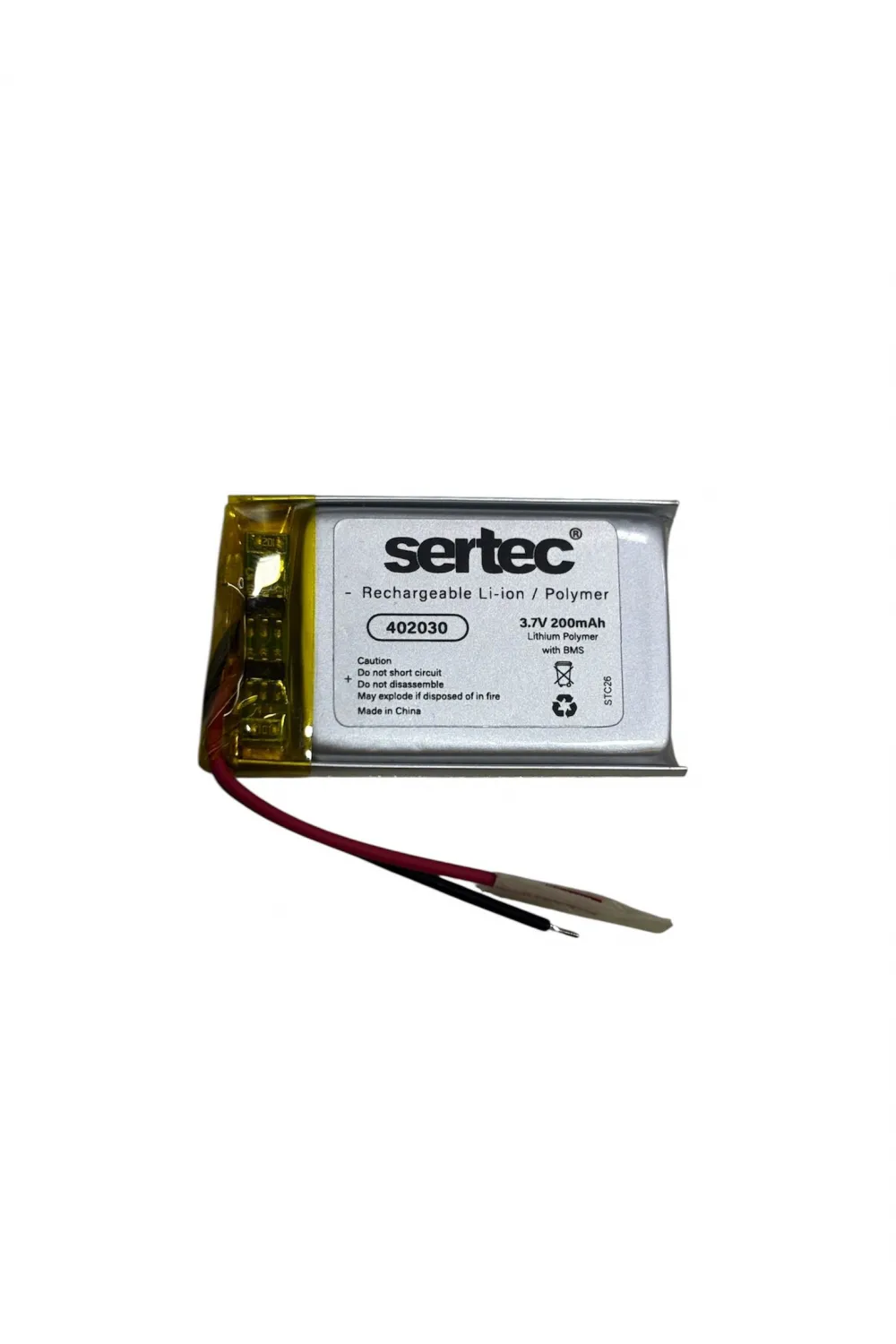 402030 3.7V 200mAh Li-Polymer Pil (Devreli/1.5A)