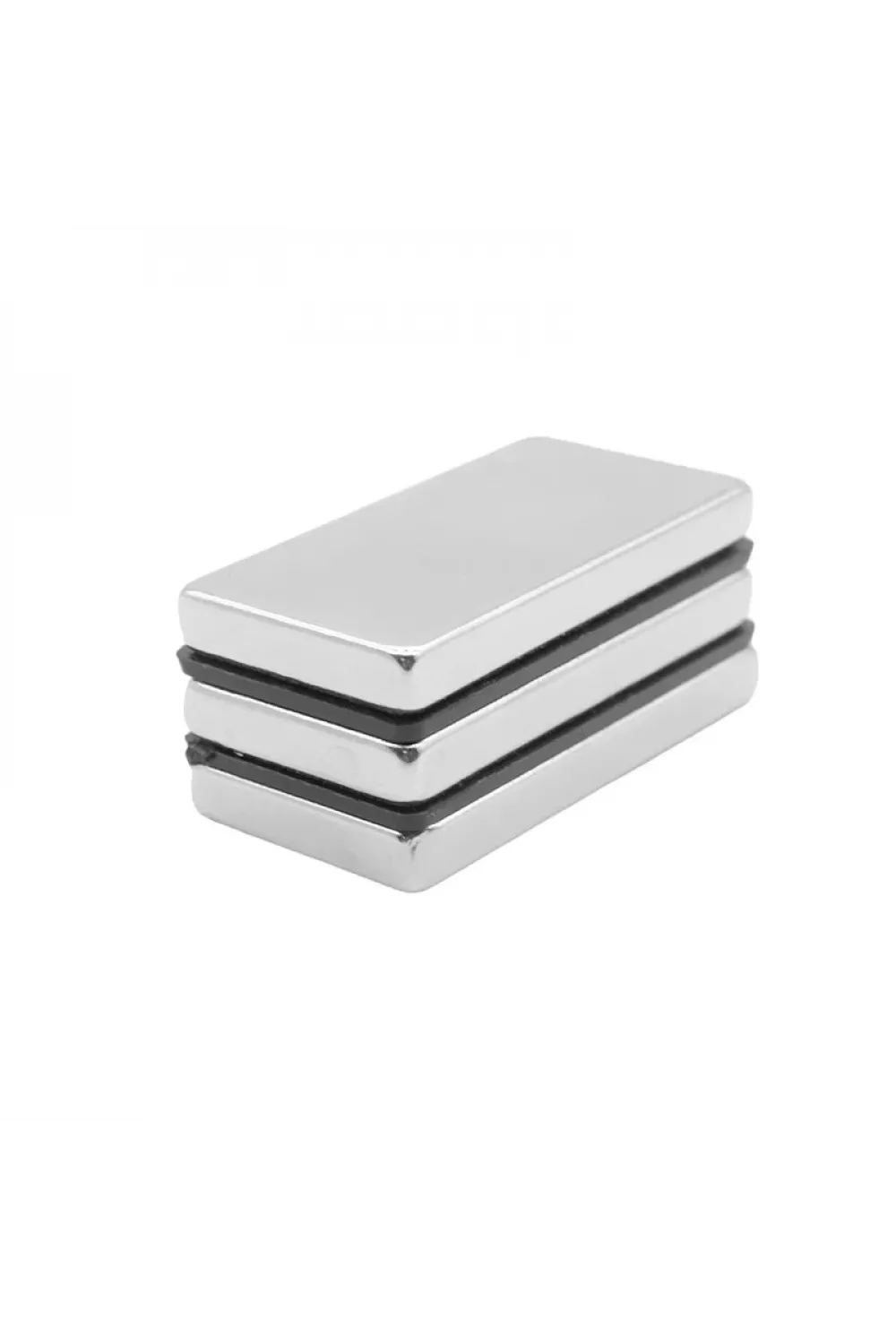 40×20×5 mm N35 Neodyum Mıknatıs – Nikel Kaplama, Köşeli (10’lu Paket)