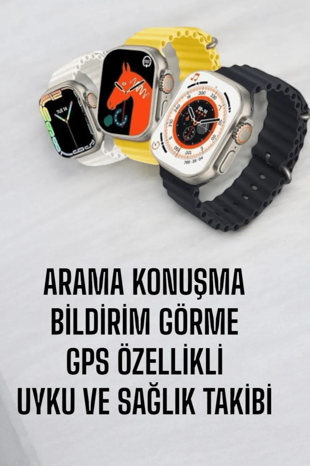 45 Mm Gri Kasa Ultra Akıllı Saat Sesli Görüşme, Sağlık Takibi, Suya Dayanıklı
