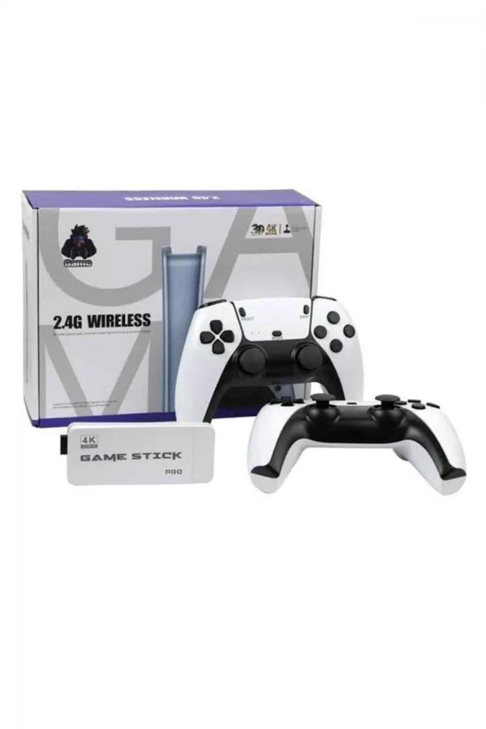 4k Hd Görüntü Kaliteli Retro Game Stick 20000 Oyunlu Çift Kollu Beyaz Game Stick