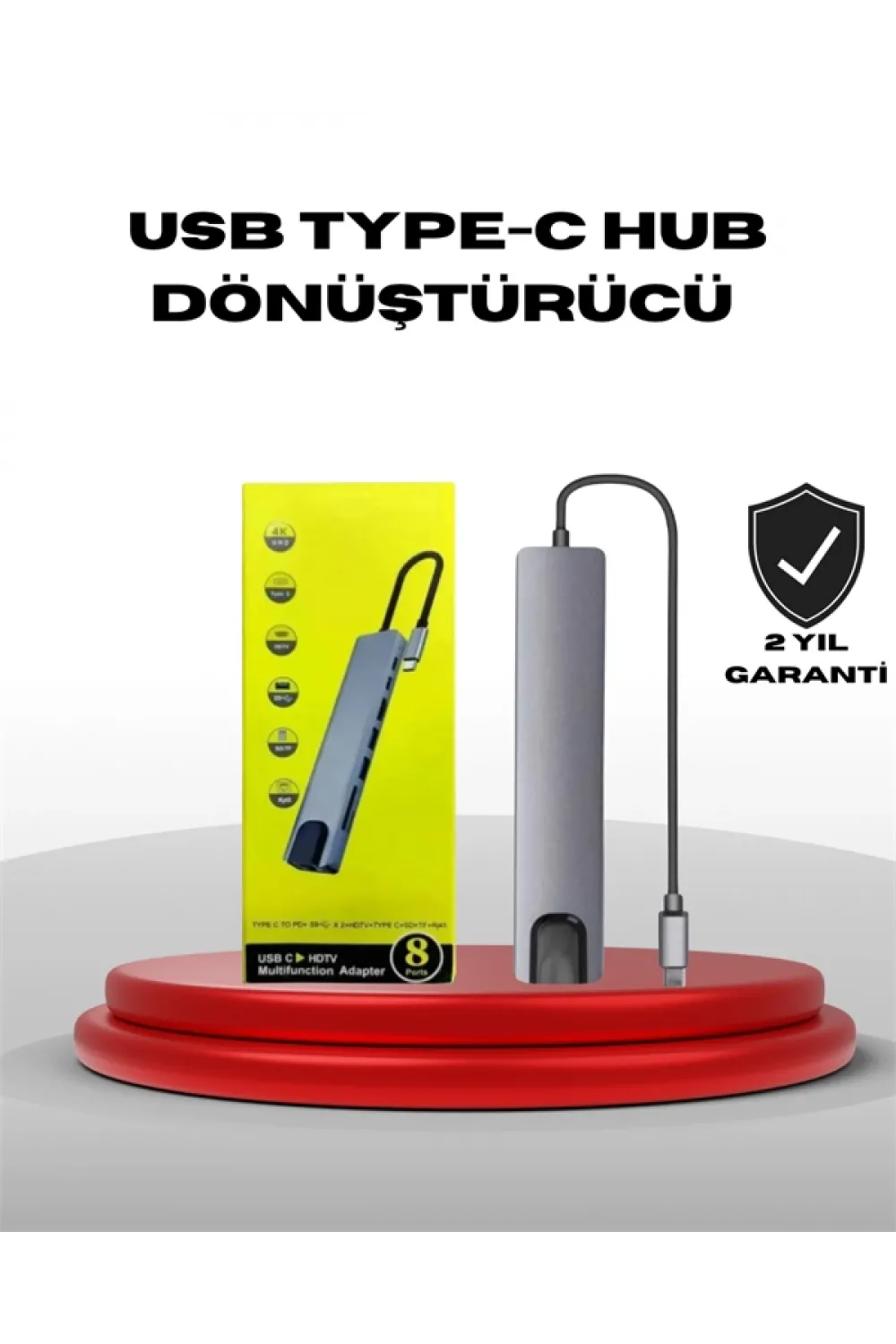 4k Hdmı Çıkışlı, Gigabit Ethernetli Usb‑c Çoklu Port Hub