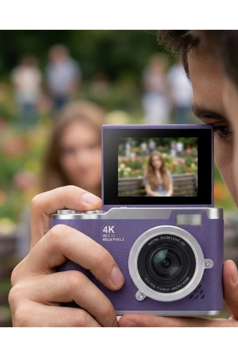 4k Kompakt Kamera 48 Mp Autofocus Flash Özellikli Vlog Kamera