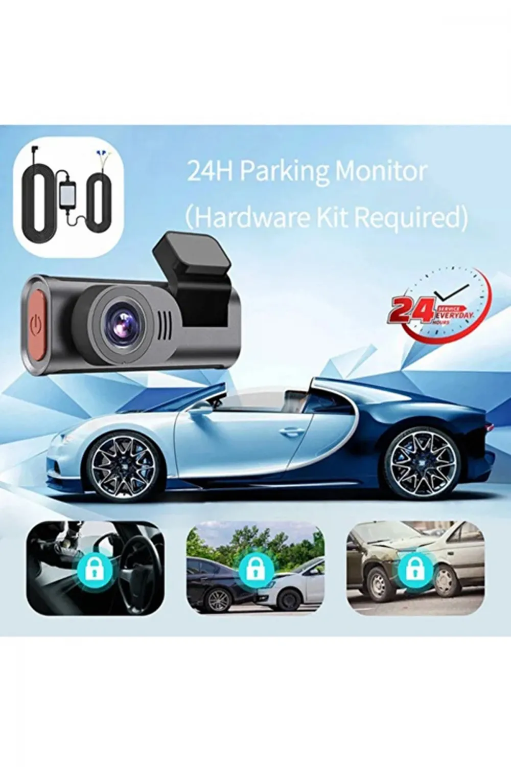 4k Wifi Çift Kameralı Araç Kamerası Gece Görüşlü G-sensörlü Dash Cam 170 Derece