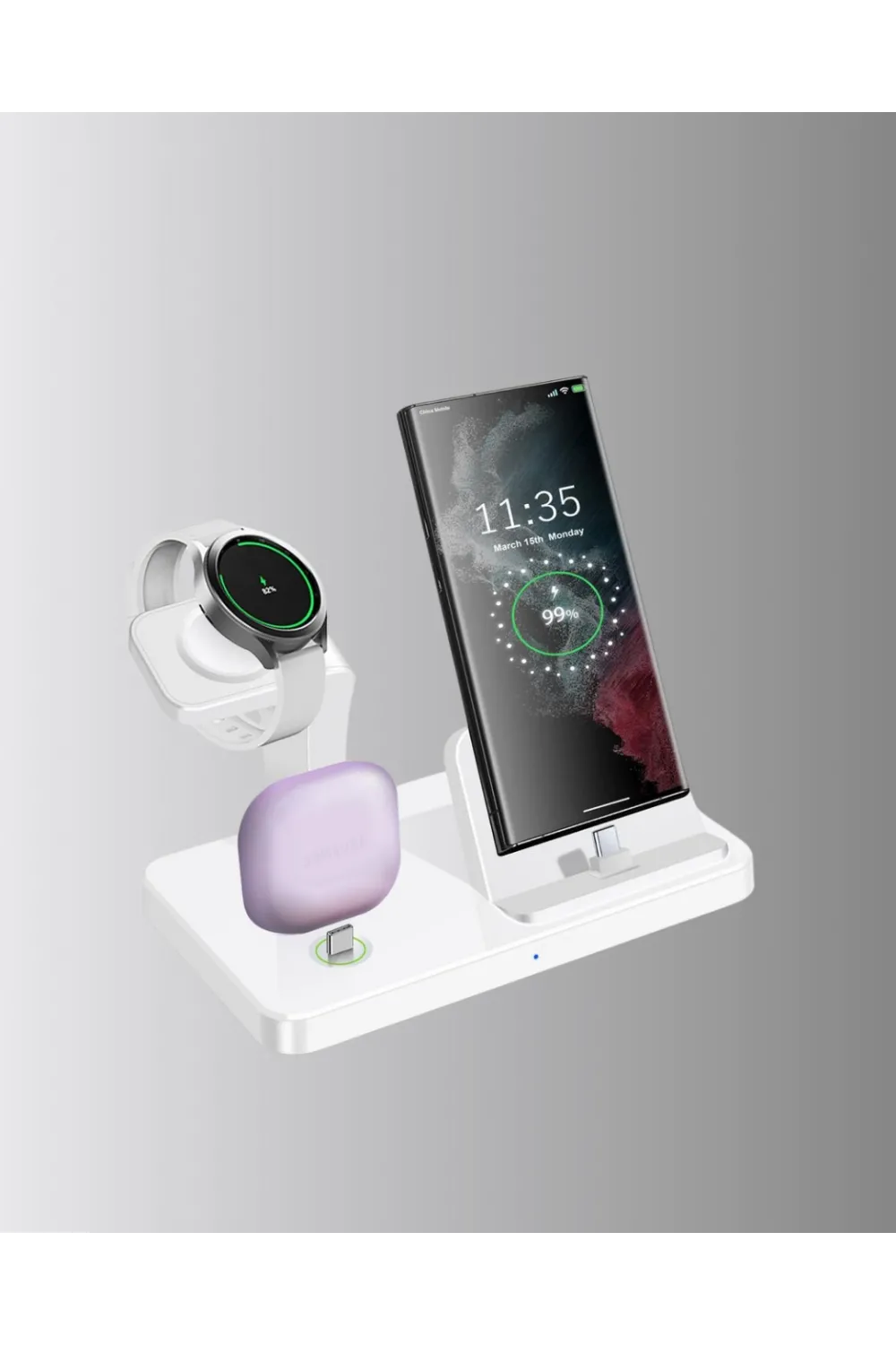 4’lü Apple Kablosuz Şarj Standı İphone Watch Ve Airpods Çoklu Şarjlı