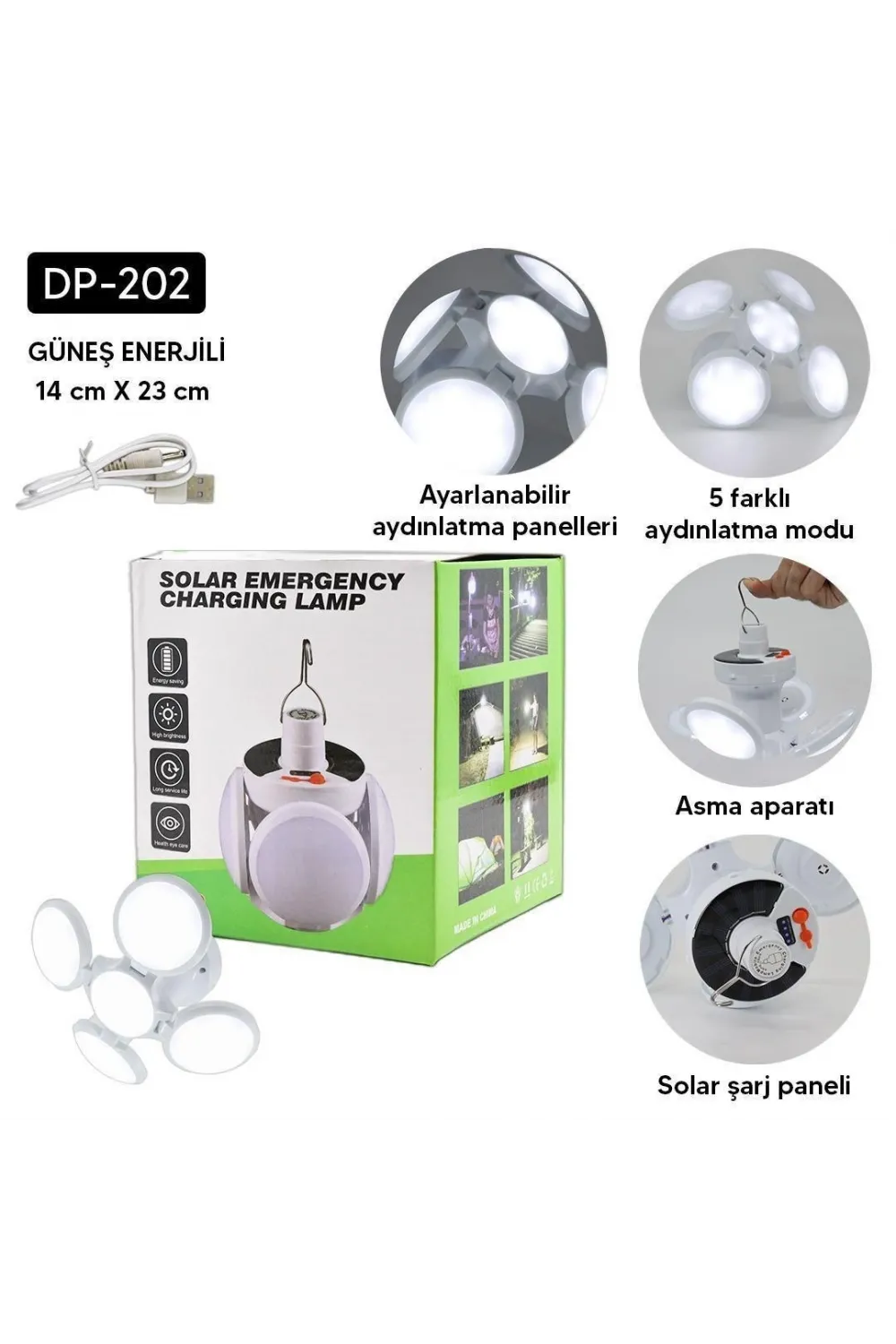 4lü Katlanır Solar Lamba