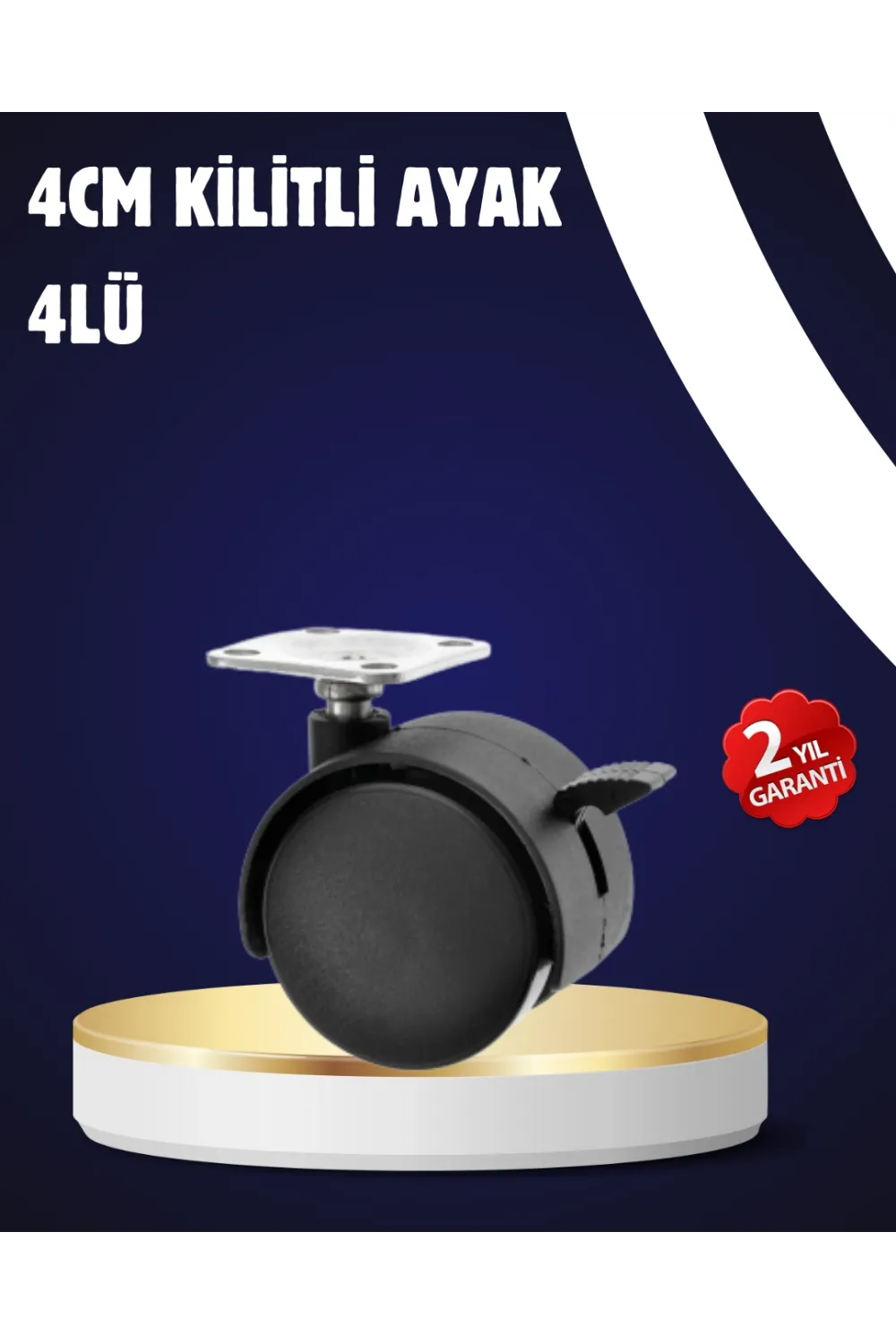 4’lü Kilitli Tekerlek Ayak 4 Cm Sessiz Ve Dayanıklı