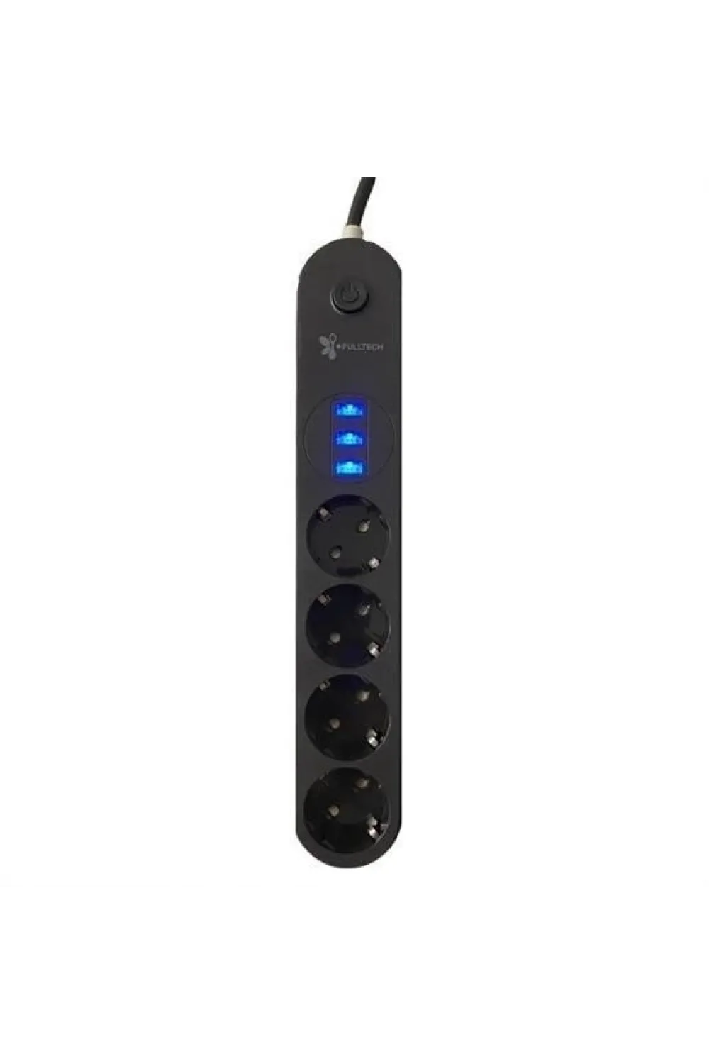 4lü Siyah Anahtarlı 3 Usb Li Akım Korumalı Topraklı Çocuk Korumalı Grup Priz 2 Metre